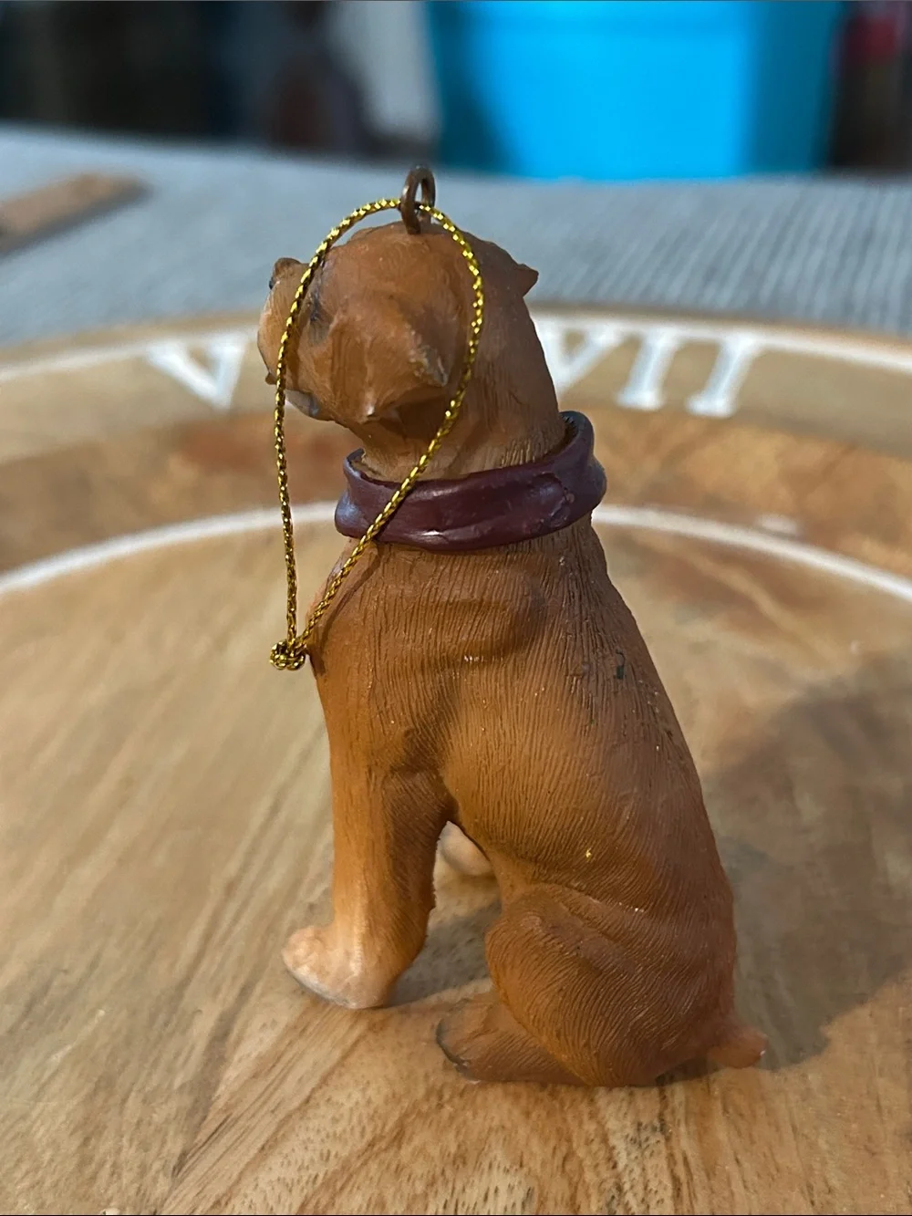 Boxer Dog Christmas tree ornament dated 2012 on scarf